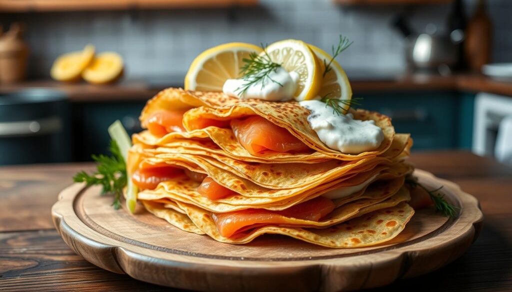 Crêpes à la crème fraîche et au saumon : une touche gourmande