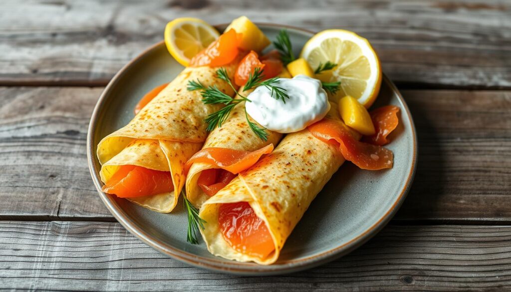 Crêpes à la crème fraîche et au saumon : une touche gourmande