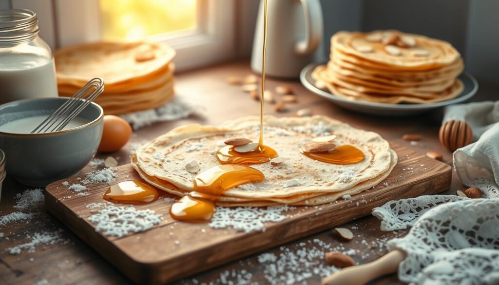 Crêpes au miel et amandes effilées : une douceur parfaite