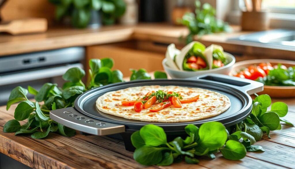 La pâte à crêpes aux épinards pour des wraps sains