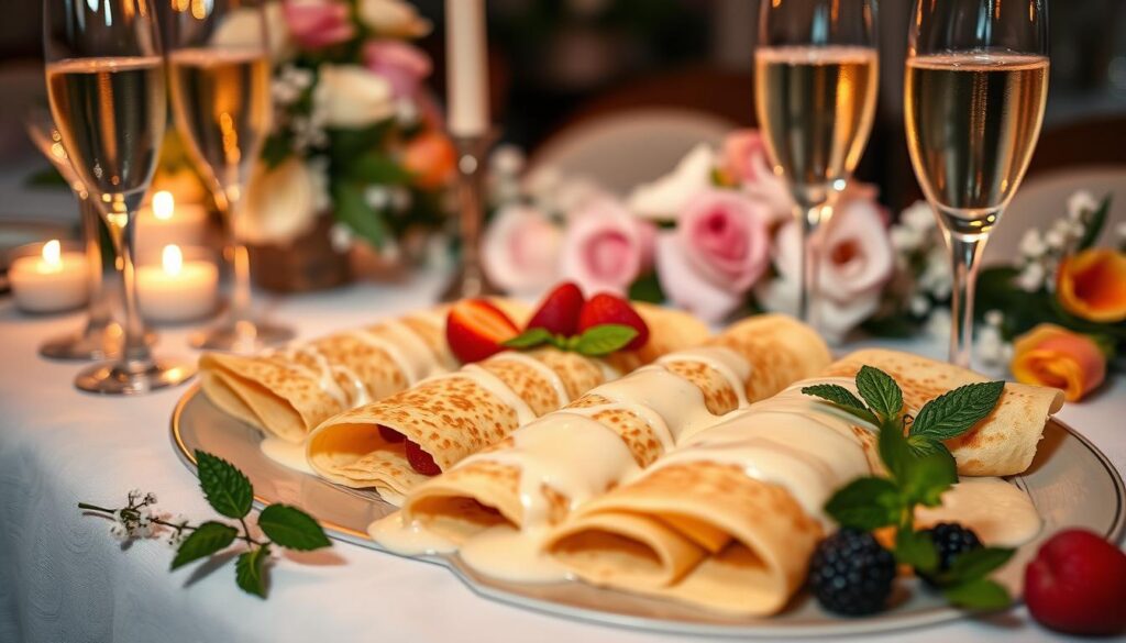 Crêpes au champagne pour une soirée festive