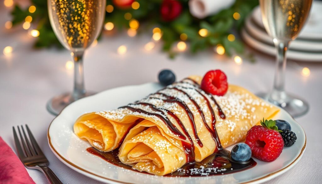 Crêpes au champagne pour une soirée festive