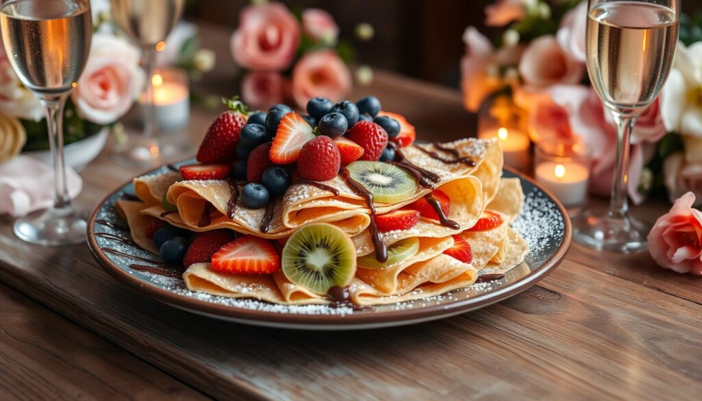 Crêpes au champagne pour une soirée festive